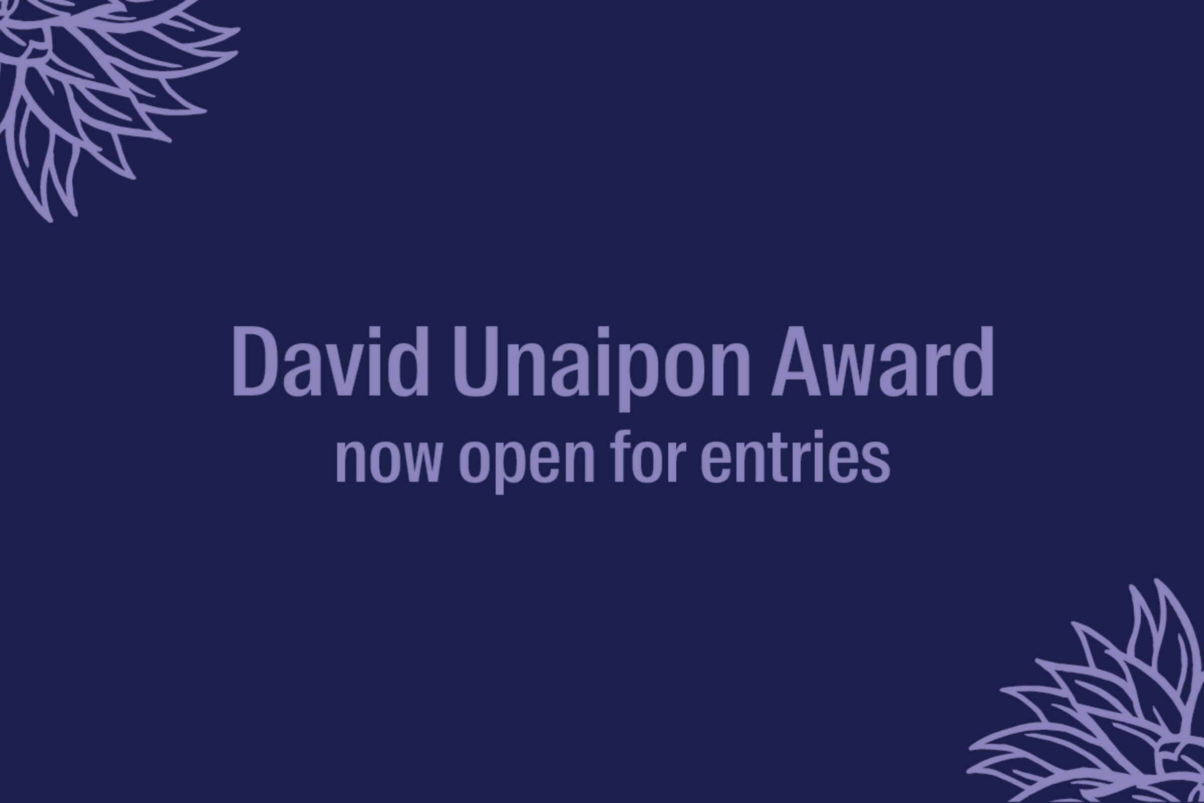 David Unaipon Award now open for entries UQP